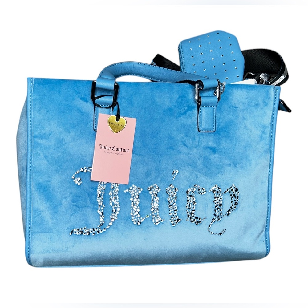 🔥4PIECE BUNDLE🔥Juicy Couture Blue Women's Bag And Wallet Set Includes Coin Pouch - Picture 7 of 12